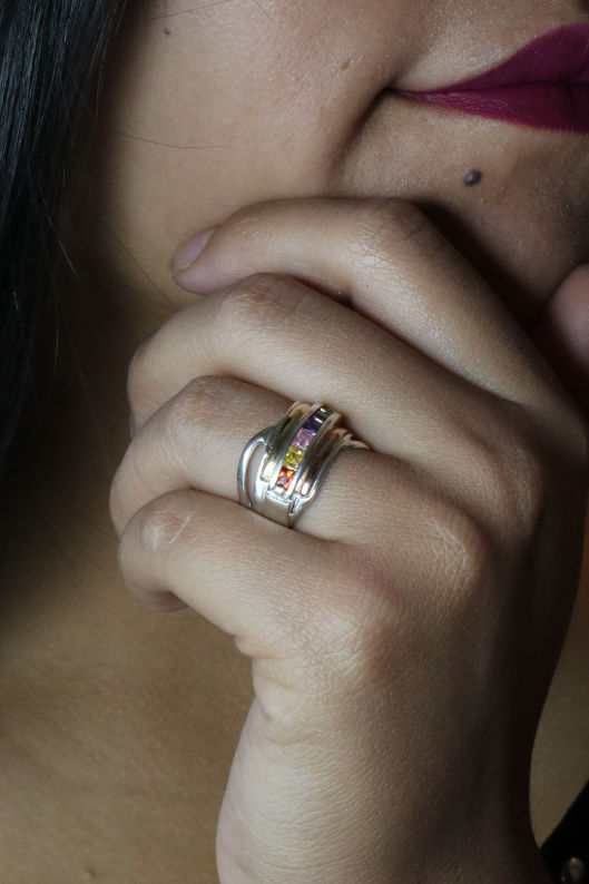 Anillo tres colores on sale