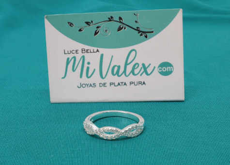 Apl189 Anillo Piedritas Doble Hélice