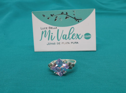 Apl191 Anillo Piedrita Lila