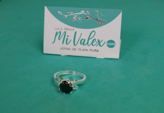 Apl279 Anillo Piedra Negra