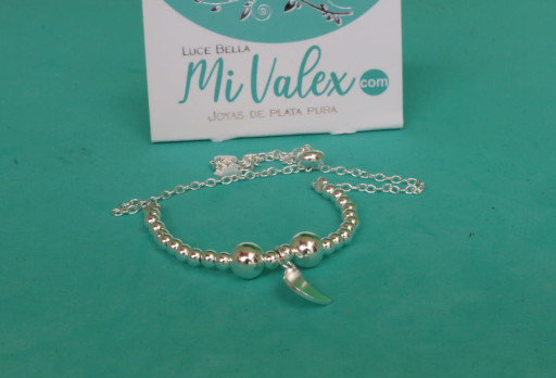 Pu171 Pulsera Bolitas y eslabón cadena forzada