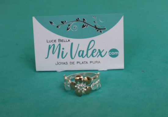Ao77 Anillo Flor Dorada