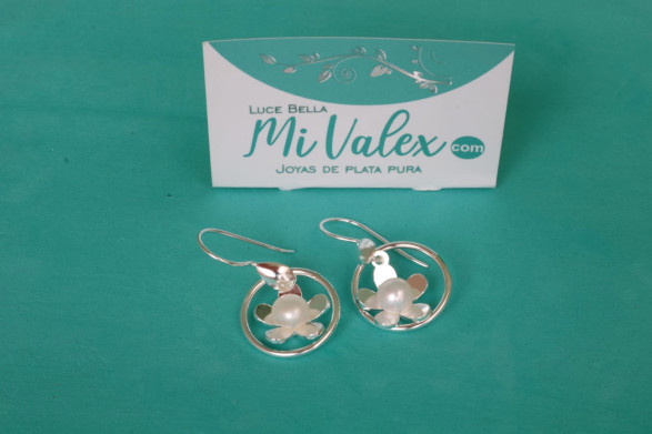 Al132 Arete Flor Colgante