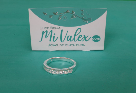 Apl298 Anillo Piedritas Blancas