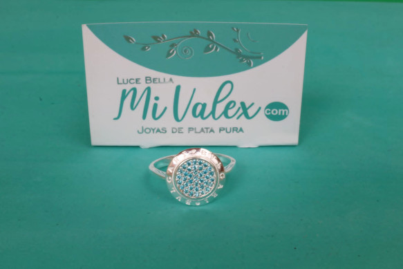 Apl307 Anillo Centro Piedritas Celestes