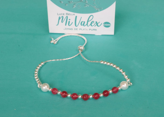 Pu200 Pulsera Centro Bolitas Rojas