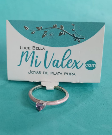 Apl311 Anillo Piedrita Lila