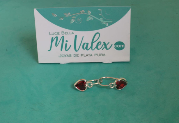 Aa109 Arete Aza Corazón Rojo