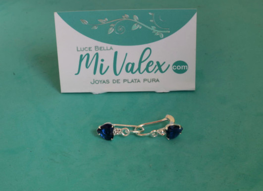 Aa125 Arete Aza Corazón Azul