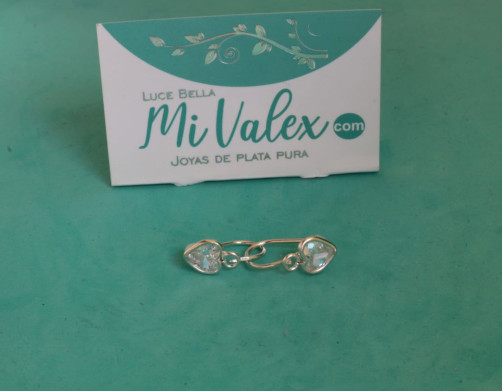 Aa129 Arete Aza Corazón Blanco