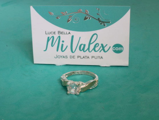 Ao80 Anillo Solitario Curva