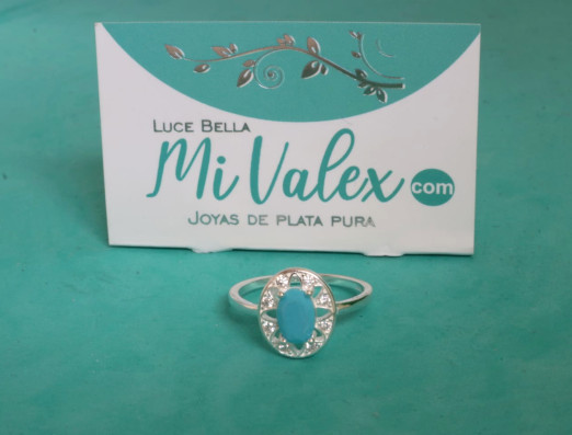 Apl325 Anillo Celeste Flor