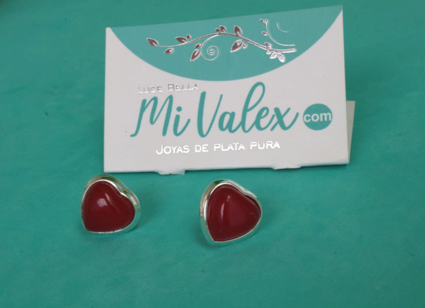 A447 Arete Corazón Rojo