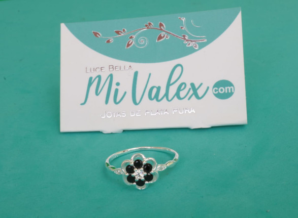 Apl340 Anillo Flor Oscura