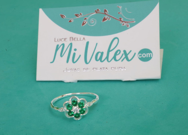 Apl341 Anillo Flor Verde