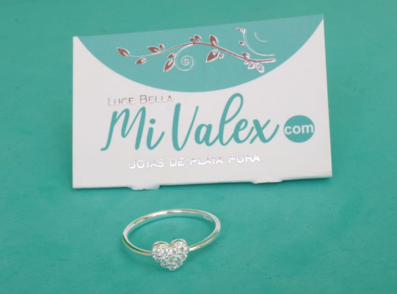 Apl342 Anillo Corazón Piedritas