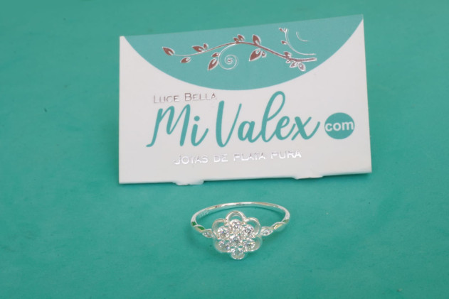 Apl345 Anillo Flor Doble Pétalo