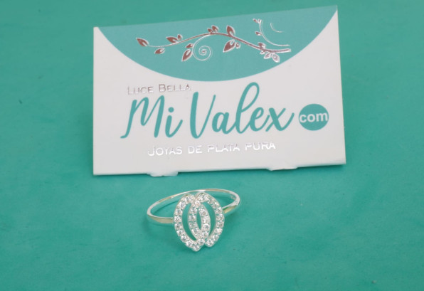 Apl348 Anillo Óvalos Piedritas