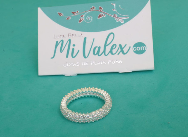 Apl352 Anillo Doble Piedritas