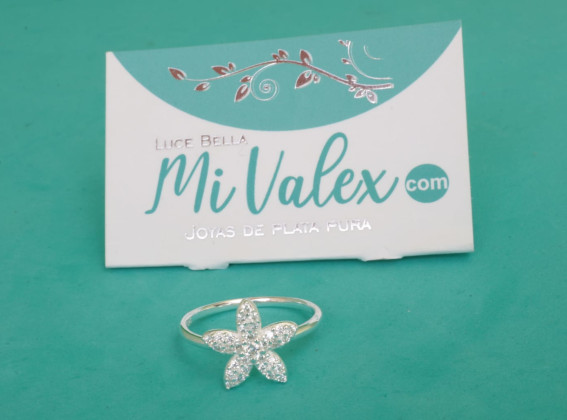 Apl353 Anillo Flor Cinco Pétalos