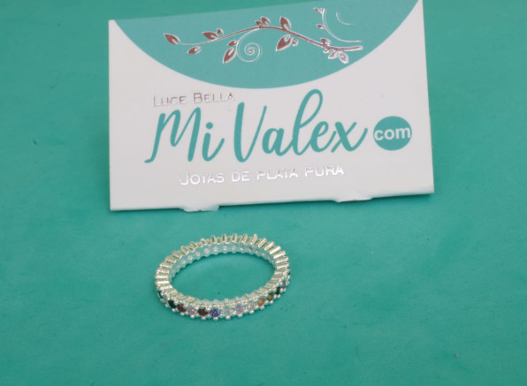 Apl357 Anillo Piedritas Colores