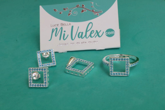 Ju186 Juego Cuadrado Celeste