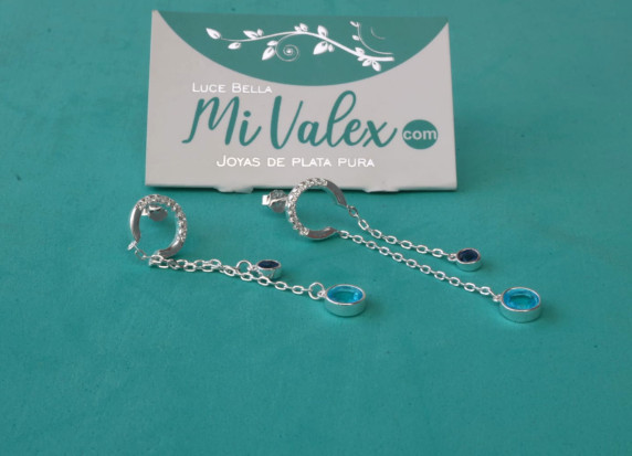 Al154 Arete largo azul-celeste