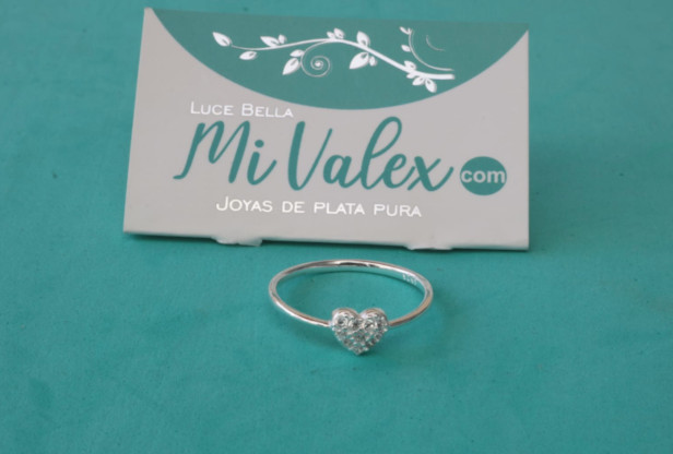 Apl363 Anillo Corazón Piedritas