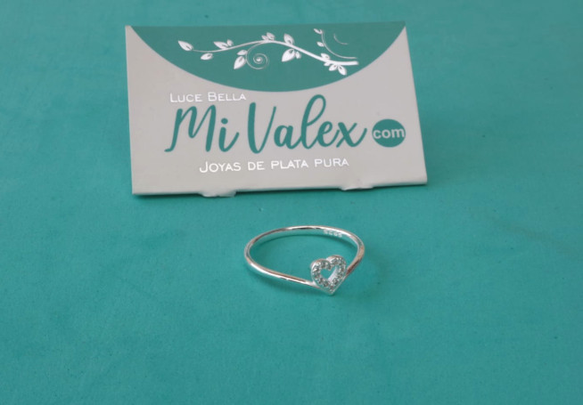 Apl367 Anillo Corazón borde Piedritas