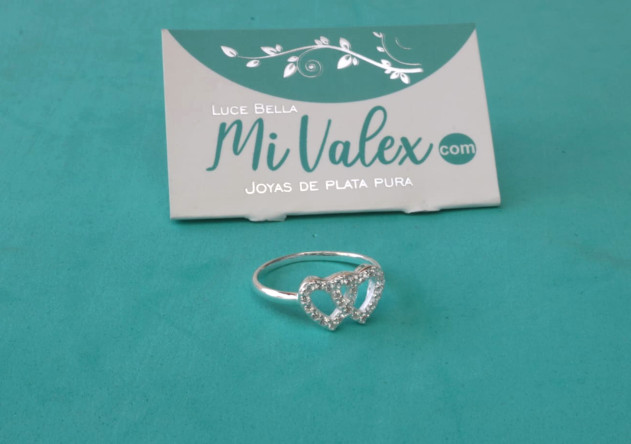 Apl369 Anillo Doble Corazón