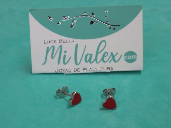 A492 Arete Corazón Rojo