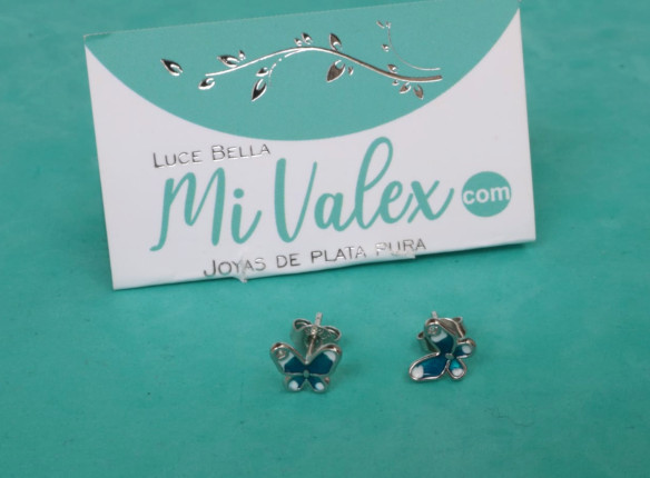 A490 Arete Mariposa Azul