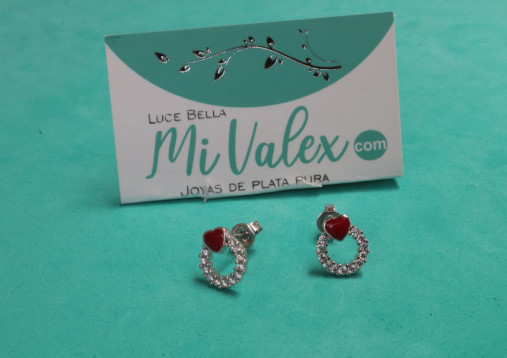 A524 Arete Corazón Rojo