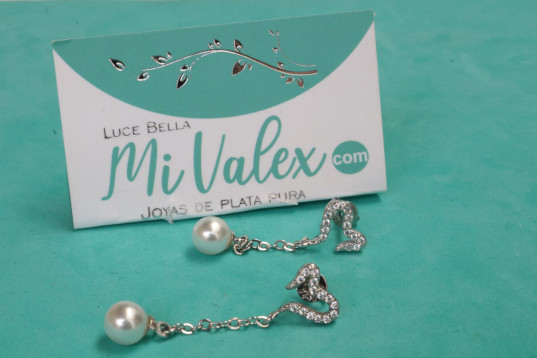 Al164 Arete Largo Bolita Corazón