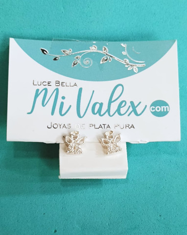 A550 Arete Ángel Piedritas Blancas