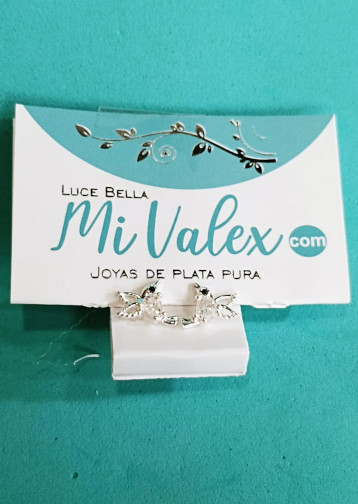 A555 Arete Tornillo Colibrí Blanco