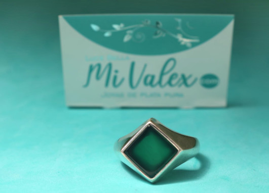 Apq139 Anillo Rombo Verdoso