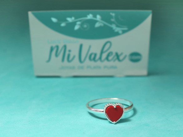 Apl386 Anillo Corazón Rojo