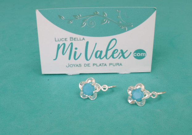 Aa140 Arete Aza Flor Celeste