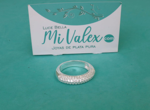 Apl394 Anillo Piedritas Blancas