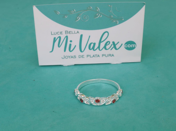 Apl399 Anillo Piedritas Rojas