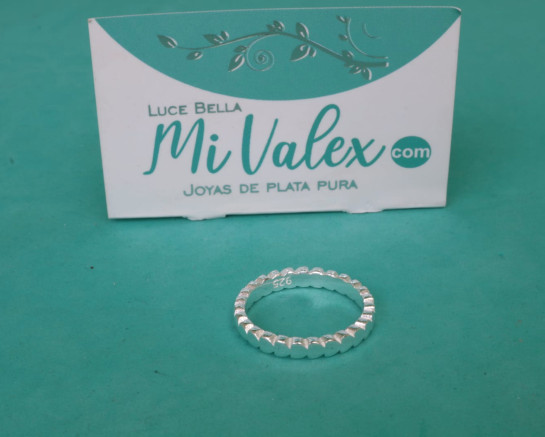 Apl407 Anillo Fila Semicorazones