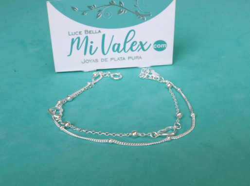 Pu242 Pulsera Doble Corazon