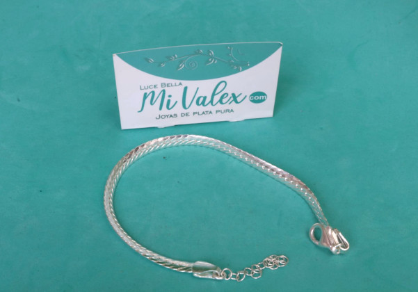 Pu244 Pulsera Eslabón Serpiente Plana