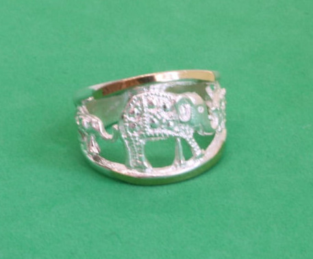 Ao16 Anillo Elefantes Filas Oro