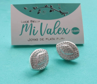 A223  Aretes Óvalo Doble Punta
