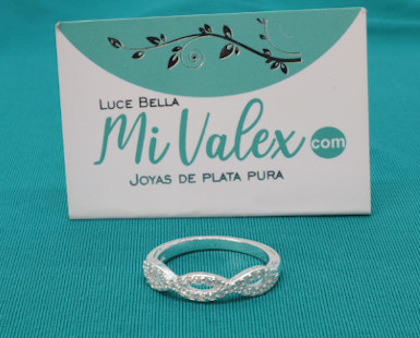 Apl189 Anillo Piedritas Doble Hélice