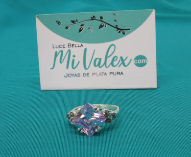 Apl191 Anillo Piedrita Lila