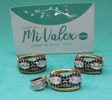 Ju117 Juego Azul Dorado