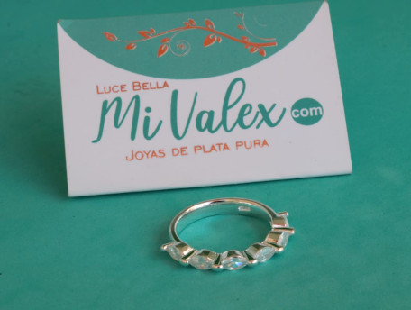 Apl250 Anillo Óvalos Piedritas